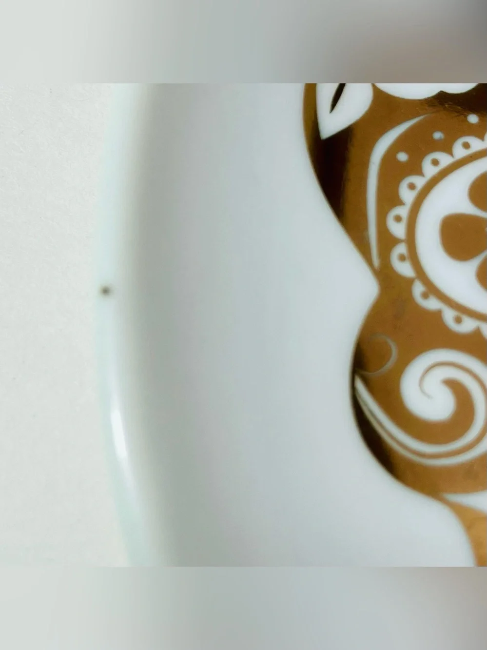 Set - 4 Paper Source Trinket Plates White Gold Skull Day Of The Dead  Halloween